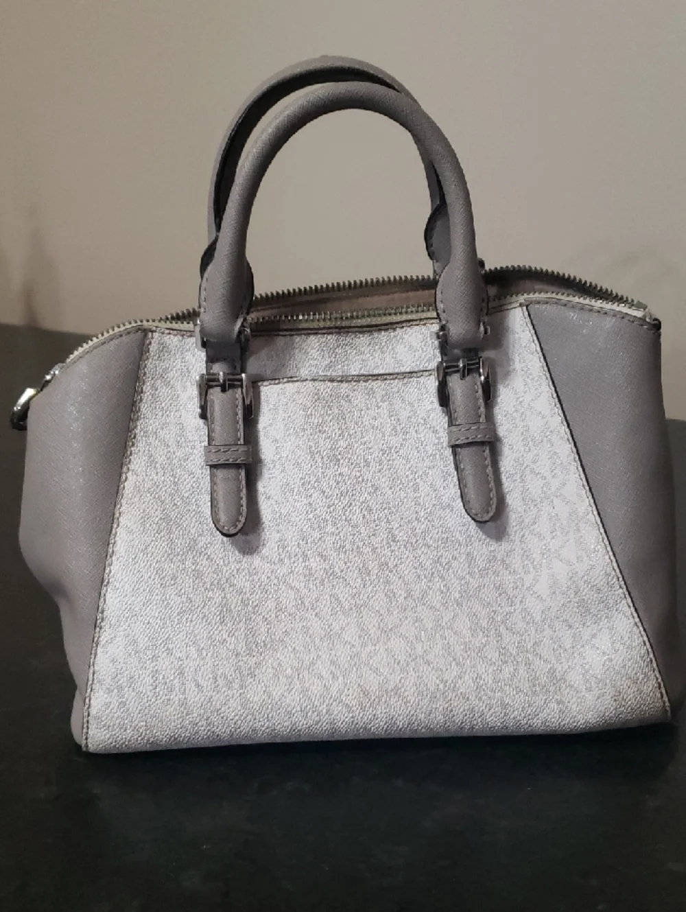 Michael Kors Silver Metallic and Gray Purse!